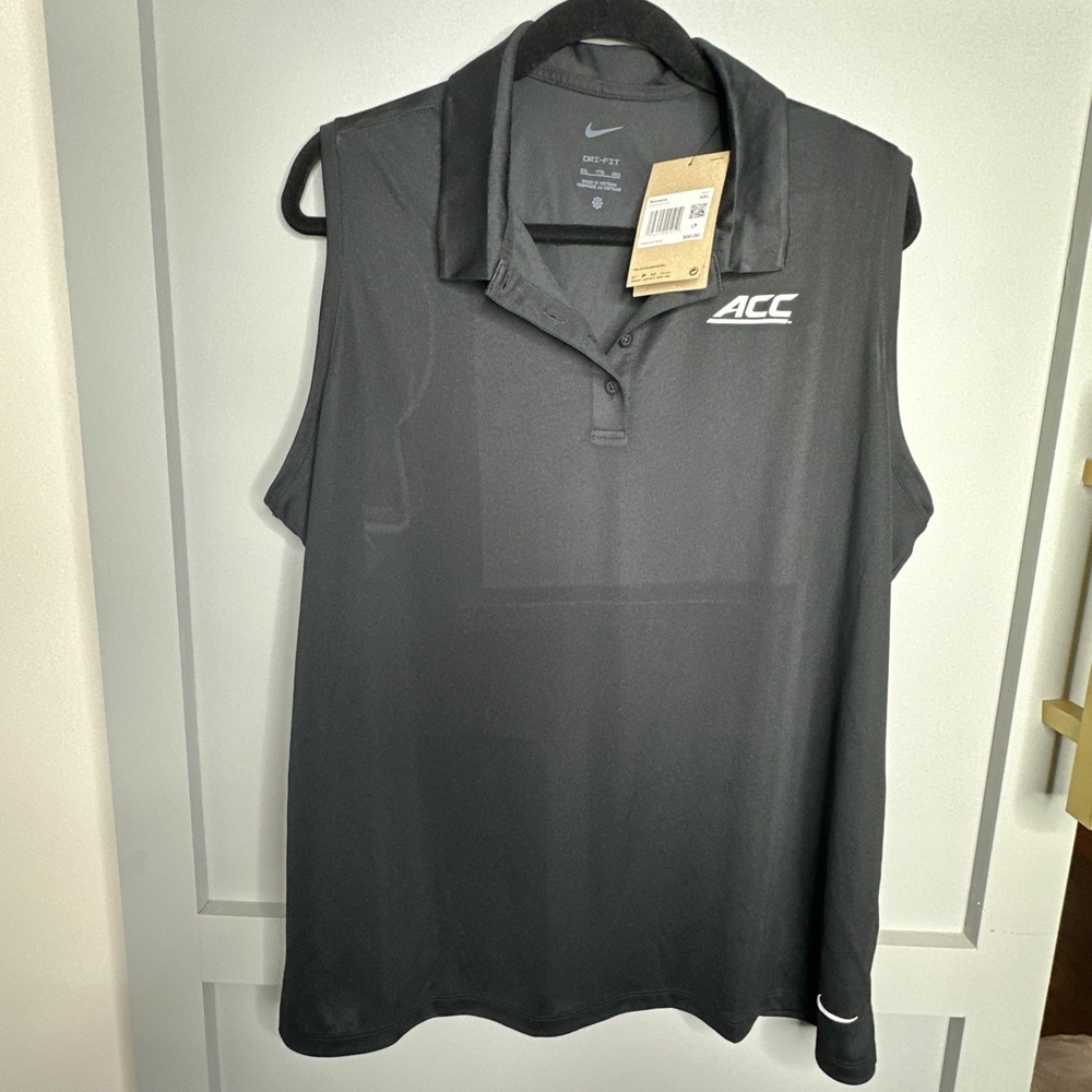 Nike Victory Women's Golf Sleeveless Polo Shirt w/ ACC Black Dri-Fit DH2312-010